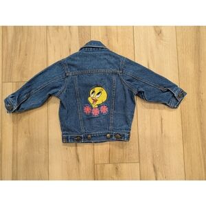 Vintage Y2K Tweety Bird Embroidered Jean Jacket